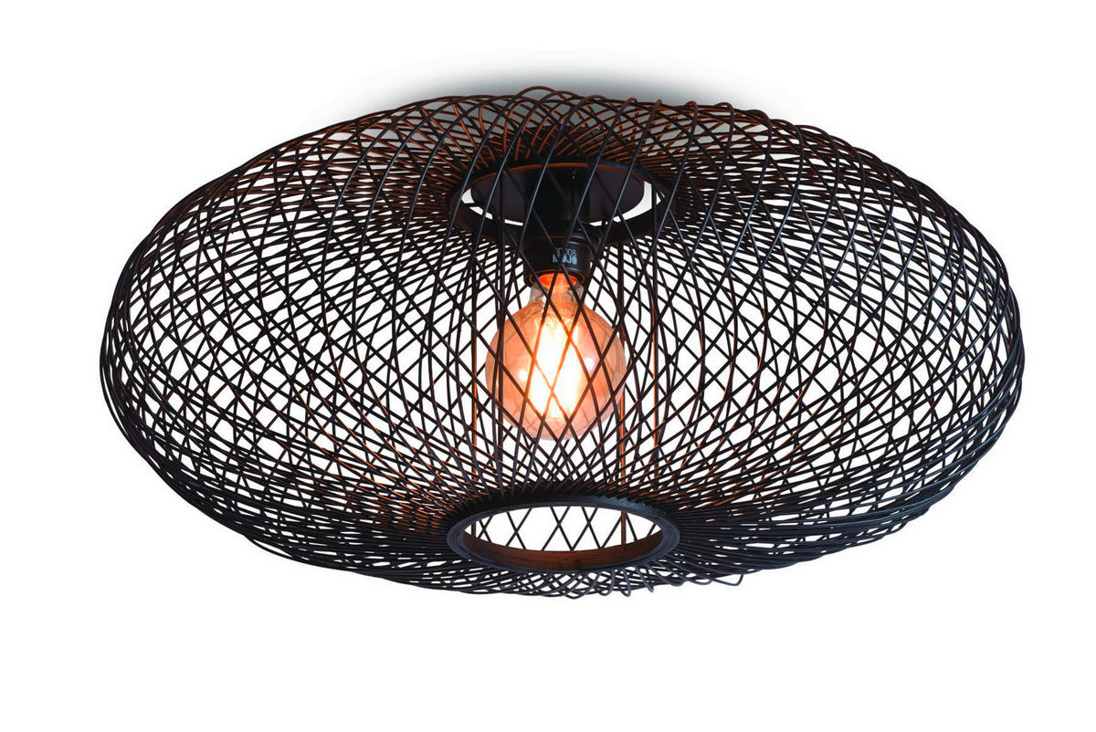 DECKENLEUCHTE GOOD&MOJO  60/25 cm   - Schwarz, Trend (60/25cm) - Good & Mojo