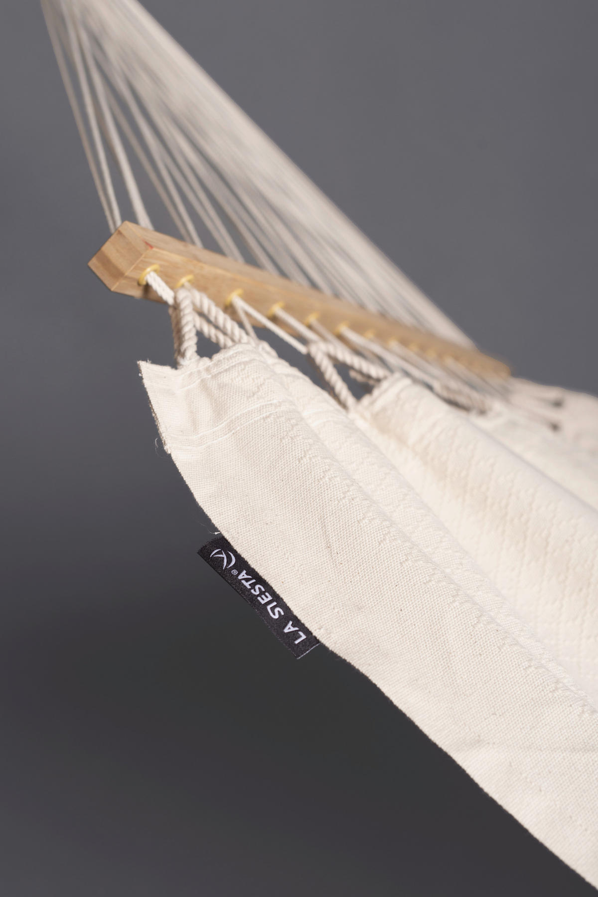HÄNGEMATTE double bar cotton  - Weiß, KONVENTIONELL, Holz/Textil (160/350cm) - La Siesta