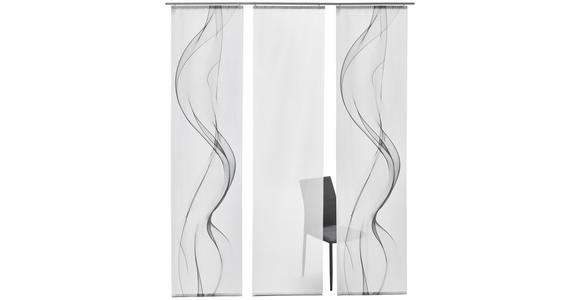 FLÄCHENVORHANG in Grau, Weiß halbtransparent - Weiß/Grau, Design, Textil (60/245cm) - Novel