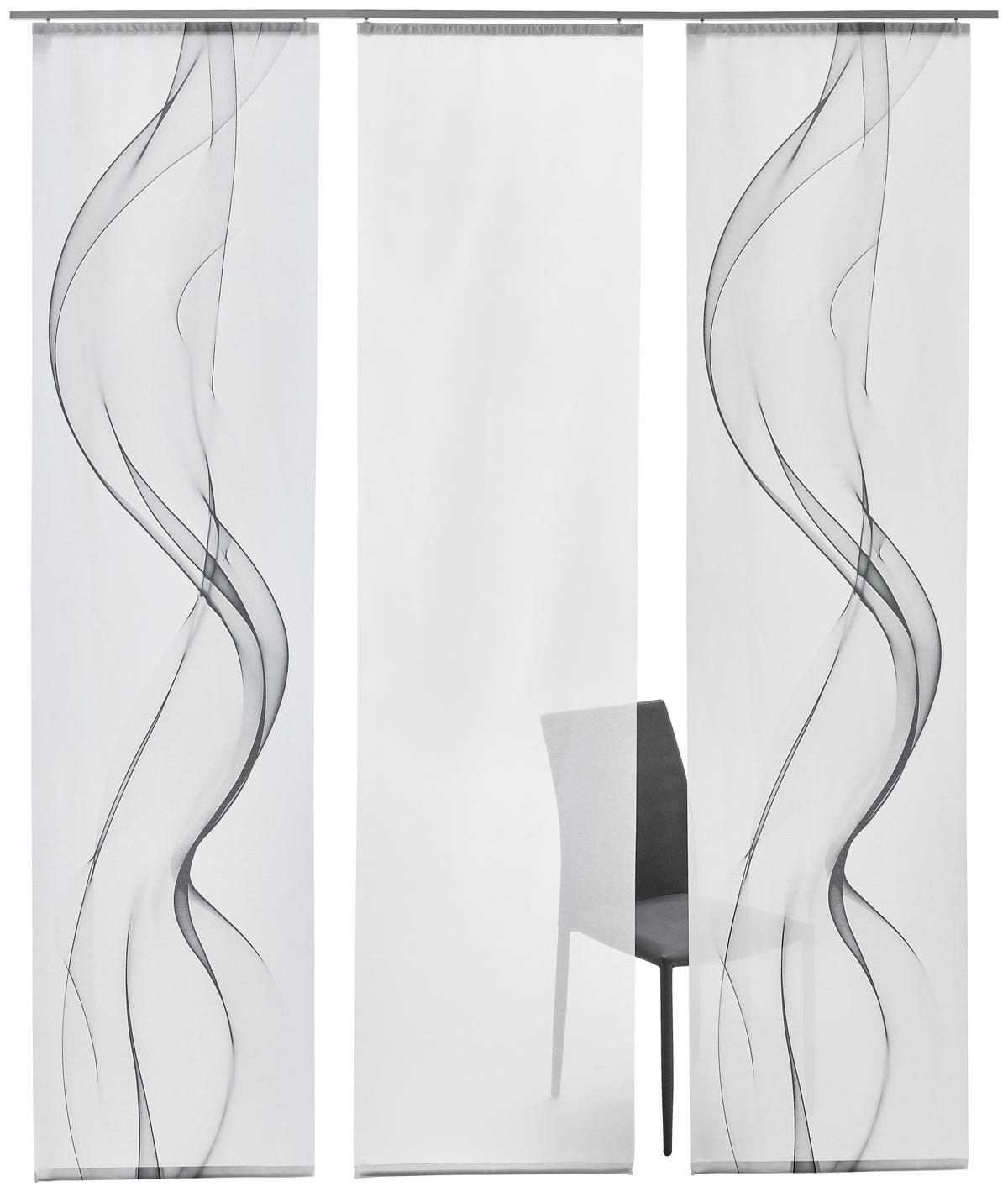 FLÄCHENVORHANG in Grau, Weiß halbtransparent  - Weiß/Grau, Design, Textil (60/245cm) - Novel