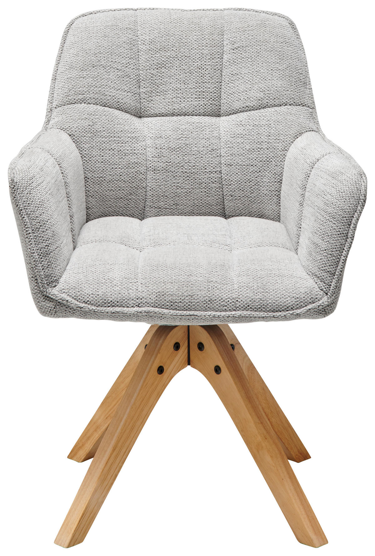 ARMLEHNSTUHL  in Webstoff  - Eichefarben/Hellgrau, Lifestyle, Holz/Textil (63/83/61cm) - MID.YOU