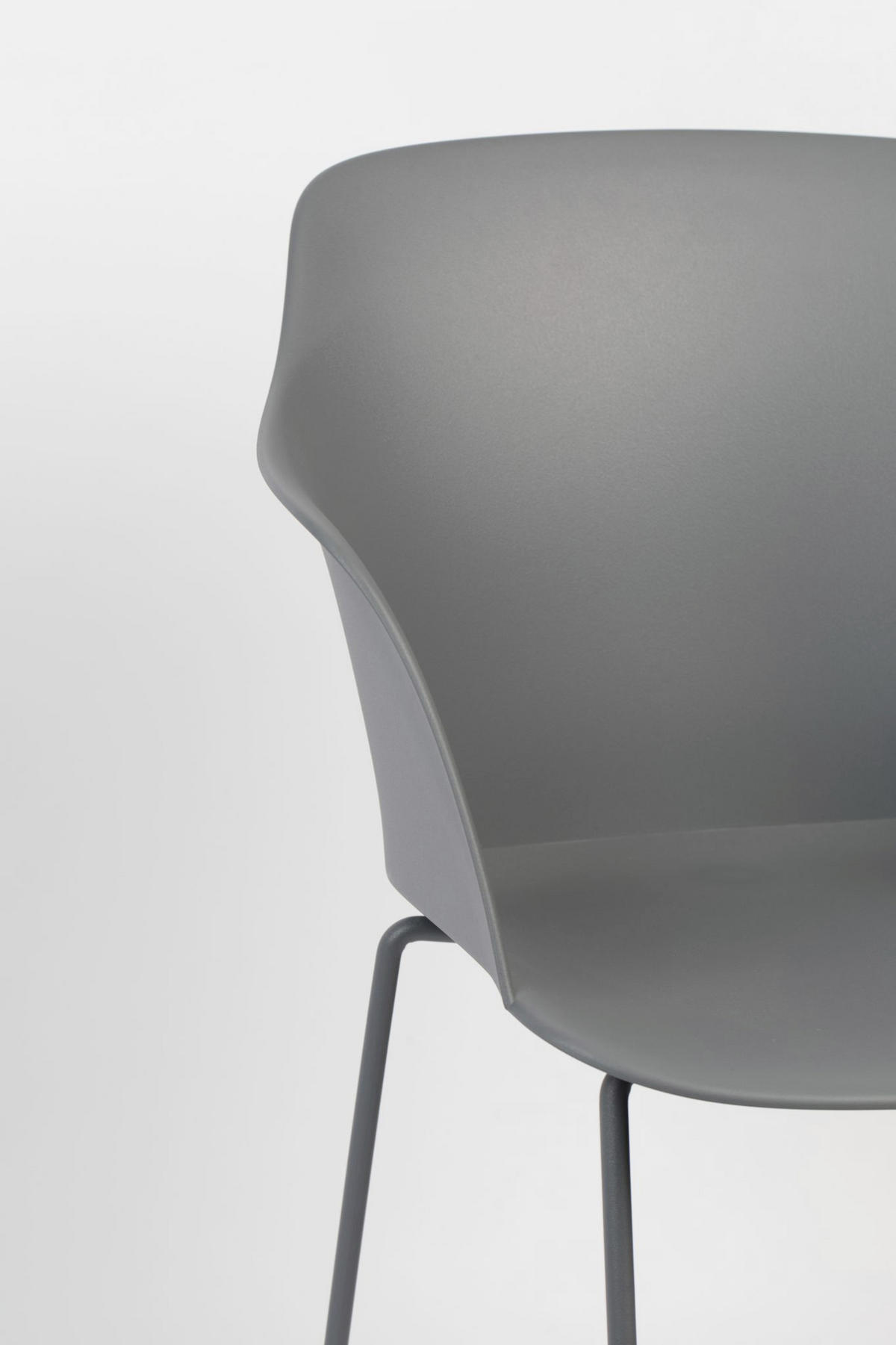 ARMLEHNSTUHL  in softmatt  - Grau, Trend, Kunststoff/Metall (58/81,5/54cm) - Livetastic