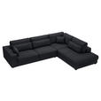 ECKSOFA in Cord Schwarz  - Schwarz, KONVENTIONELL, Kunststoff/Textil (314/250cm) - Carryhome