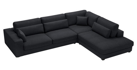 ECKSOFA in Cord Schwarz  - Schwarz, KONVENTIONELL, Kunststoff/Textil (314/250cm) - Carryhome