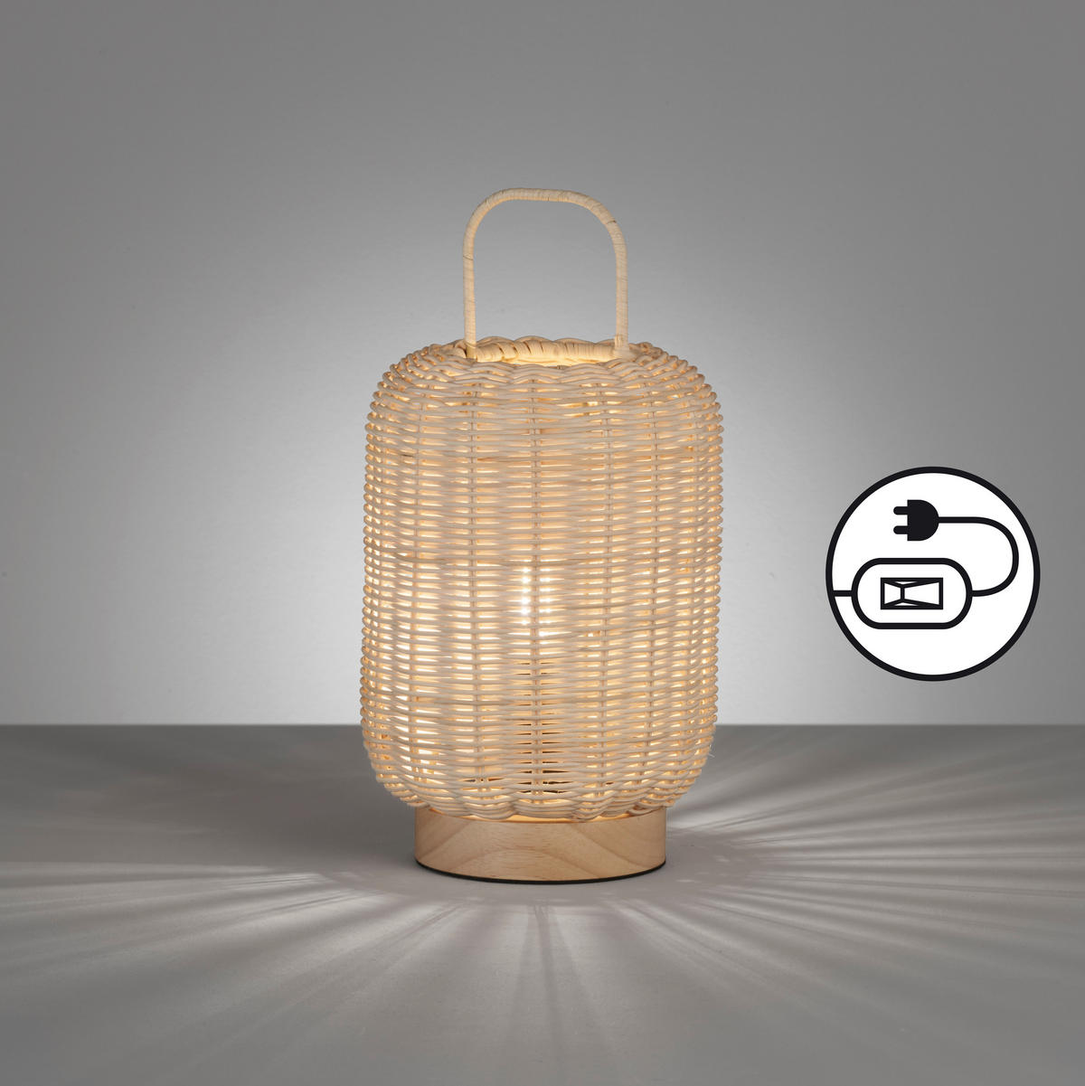 TISCHLEUCHTE Nature 16/28.5 cm   - Beige, Natur, Naturmaterialien/Holz (16/28.5cm) - Fischer & Honsel