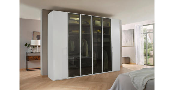 DREHTÜRENSCHRANK in Weiß - Weiß/Grau, Trend, Glas/Holzwerkstoff (301/235/60cm) - Novel