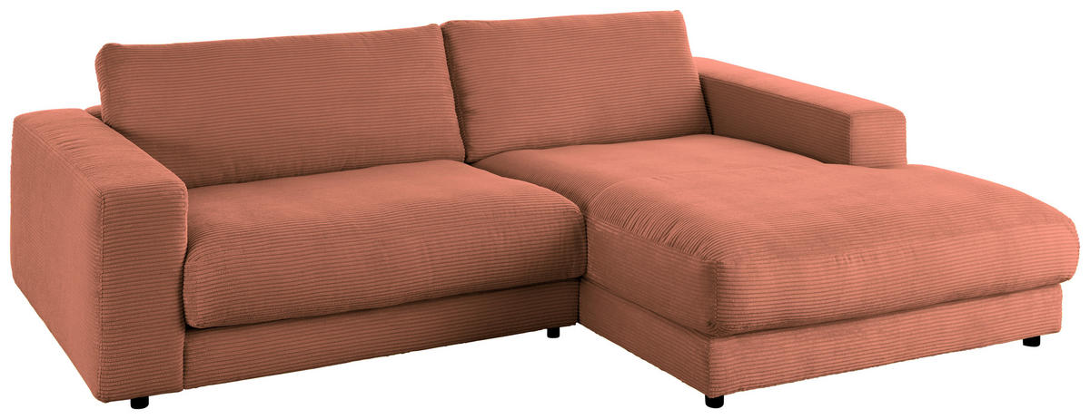 ECKSOFA in Cord Rostfarben  270/190 cm  - Rostfarben/Schwarz, Design, Kunststoff/Textil (270/190cm) - Lomoco