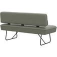 SITZBANK in Metall, Leder Graugrün  - Schwarz/Graugrün, Design, Leder/Metall (165/88/66cm) - Moderano