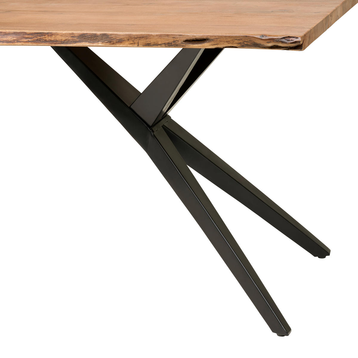 JEDÁLENSKÝ STÔL, akácia, čierna, farba vlašského orecha, 180/90/76 cm - čierna/farba vlašského orecha, Modern, kov/drevo (180/90/76cm) - P & B