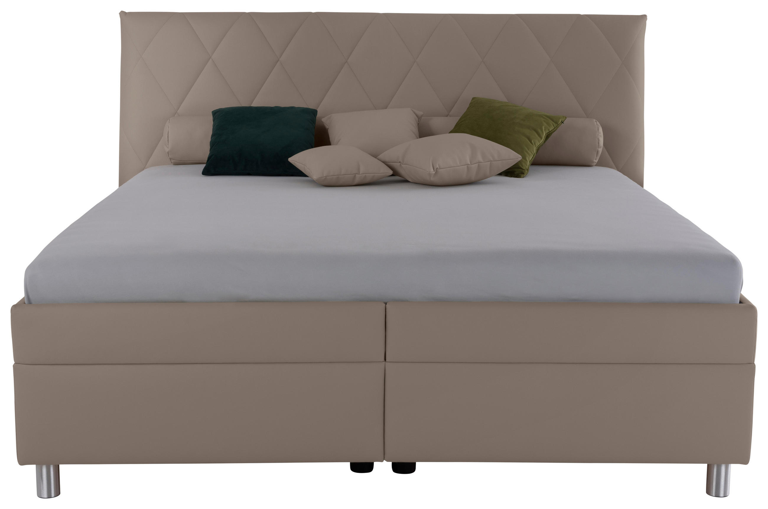 POLSTERBETT Matratze, Lattenrost, Bettkasten Cappuccino 180/200 cm  - Birkefarben/Silberfarben, KONVENTIONELL, Holz/Textil (180/200cm) - Esposa