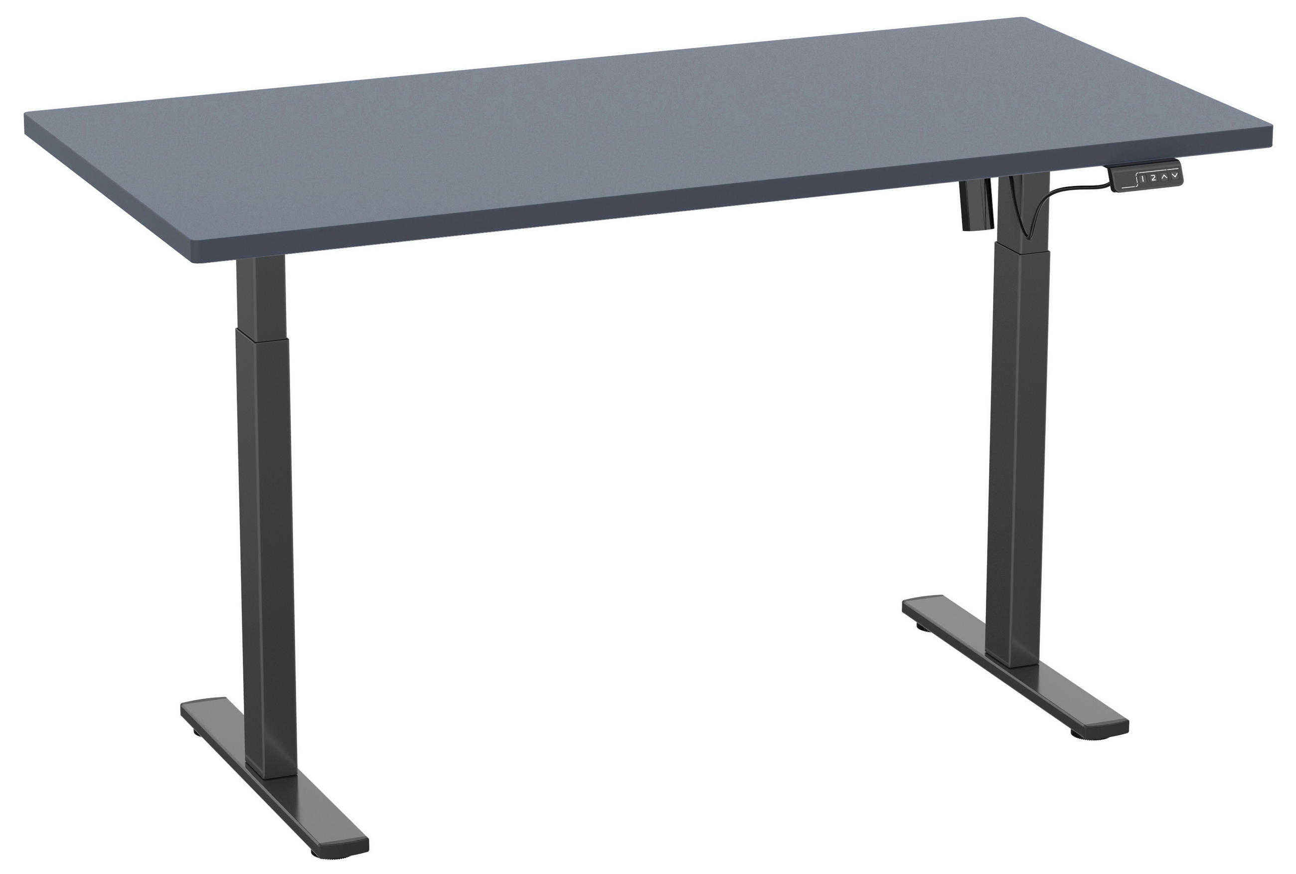 SCHREIBTISCH höhenverstellbar  - Anthrazit/Silberfarben, Design, Holzwerkstoff/Metall (110/71/80cm) - MID.YOU