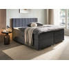 BOXBETT 160/200 cm,  in Graphitfarben, Bettkasten, Topper, H3 + H3 = fest  - Chromfarben/Graphitfarben, Trend, Kunststoff/Textil (160/200cm) - Boxxx
