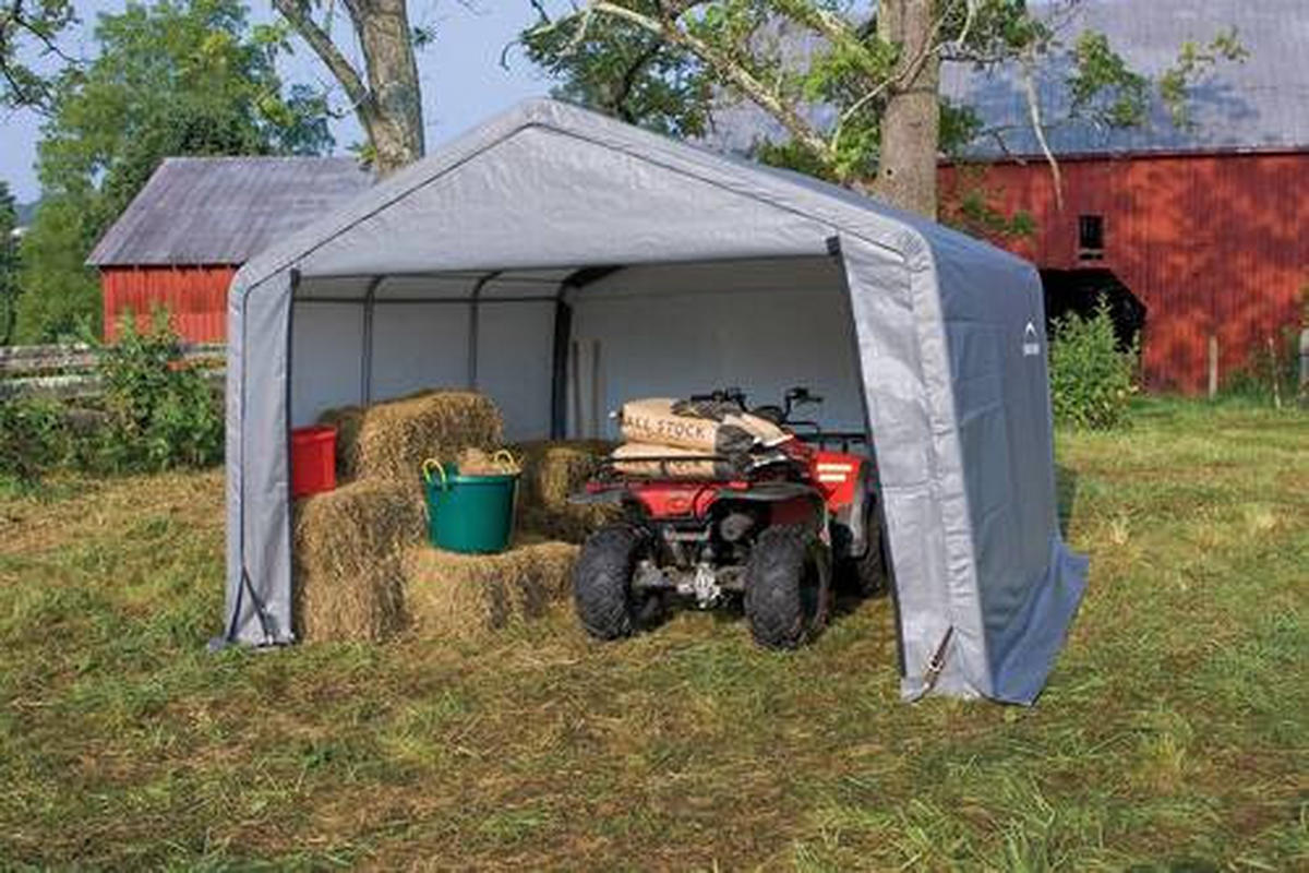 ZELTGARAGE - Grau, Basics, Kunststoff (370/260/370cm)