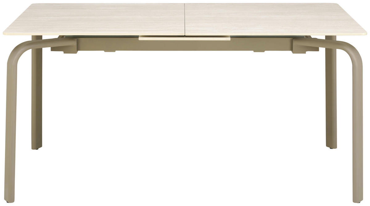 ESSTISCH Weiß rechteckig  ausziehbar  - Champagner/Weiß, MODERN, Keramik/Metall (160/200/76/90cm) - Livetastic