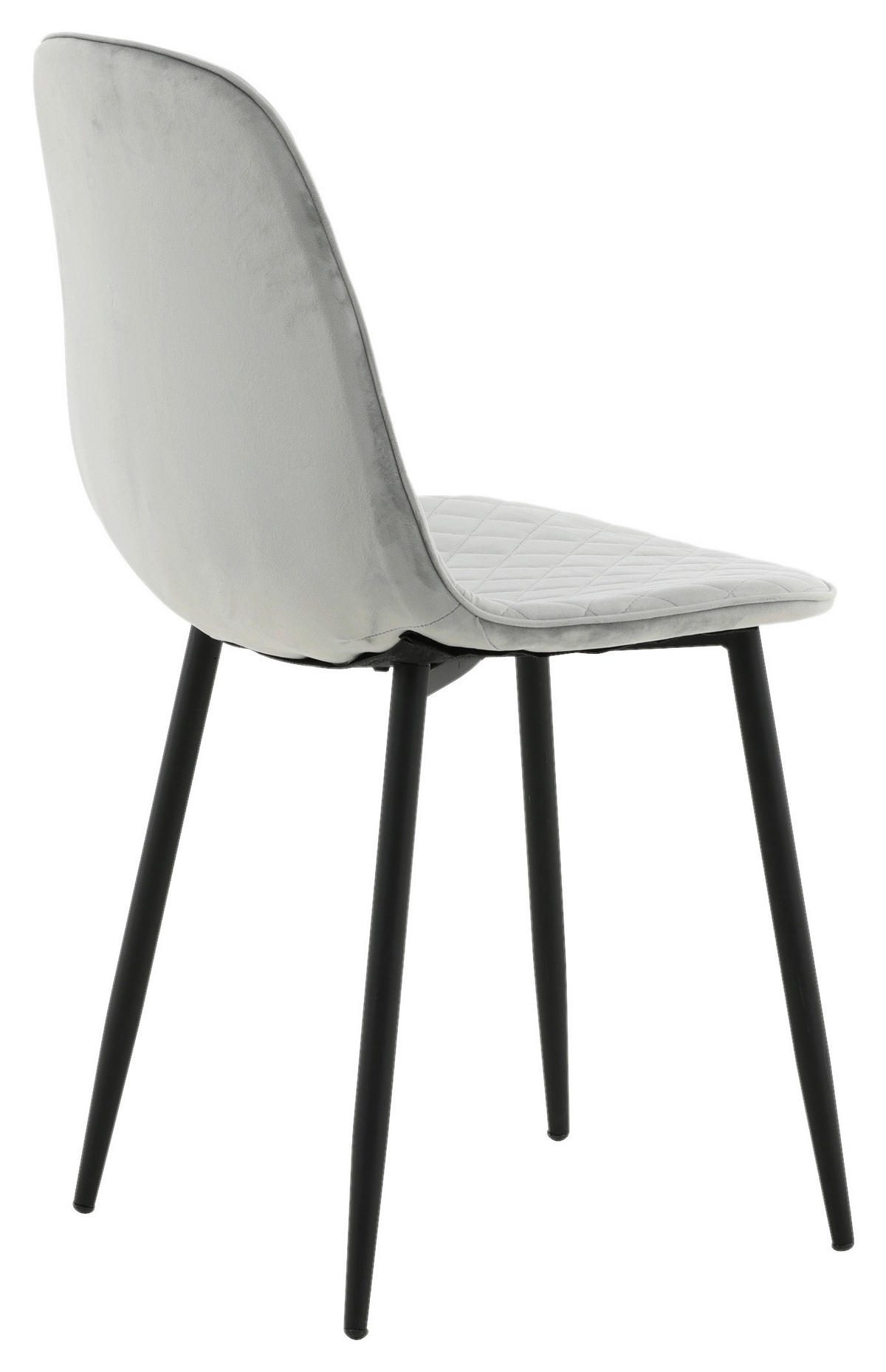 STOLSET 2 styck stål sammet  - grå/svart, Design, metall/textil (44/86/52cm) - Livetastic