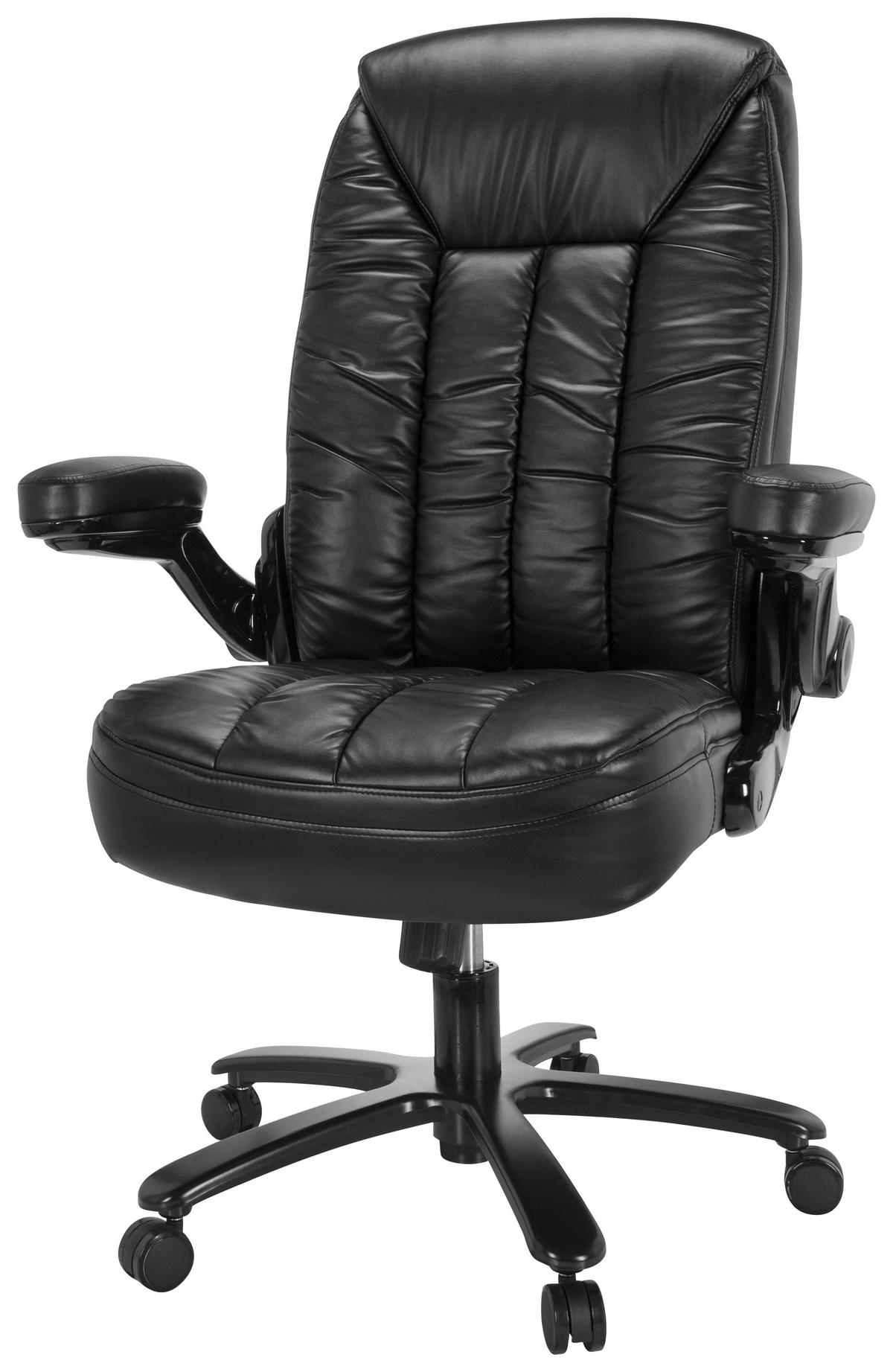 CHEFSESSEL Lederlook Schwarz  - Schwarz, MODERN, Kunststoff/Textil (85/122/82cm) - MID.YOU