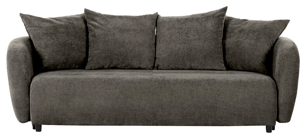 SCHLAFSOFA in Flachgewebe Dunkelgrau  - Dunkelgrau/Schwarz, KONVENTIONELL, Kunststoff/Textil (250/74/108cm) - Carryhome