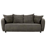 SCHLAFSOFA in Flachgewebe Dunkelgrau  - Dunkelgrau/Schwarz, KONVENTIONELL, Kunststoff/Textil (250/74/108cm) - Carryhome