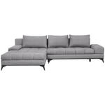 ECKSOFA Grau Webstoff  - Schwarz/Grau, Design, Textil/Metall (212/315cm) - Carryhome