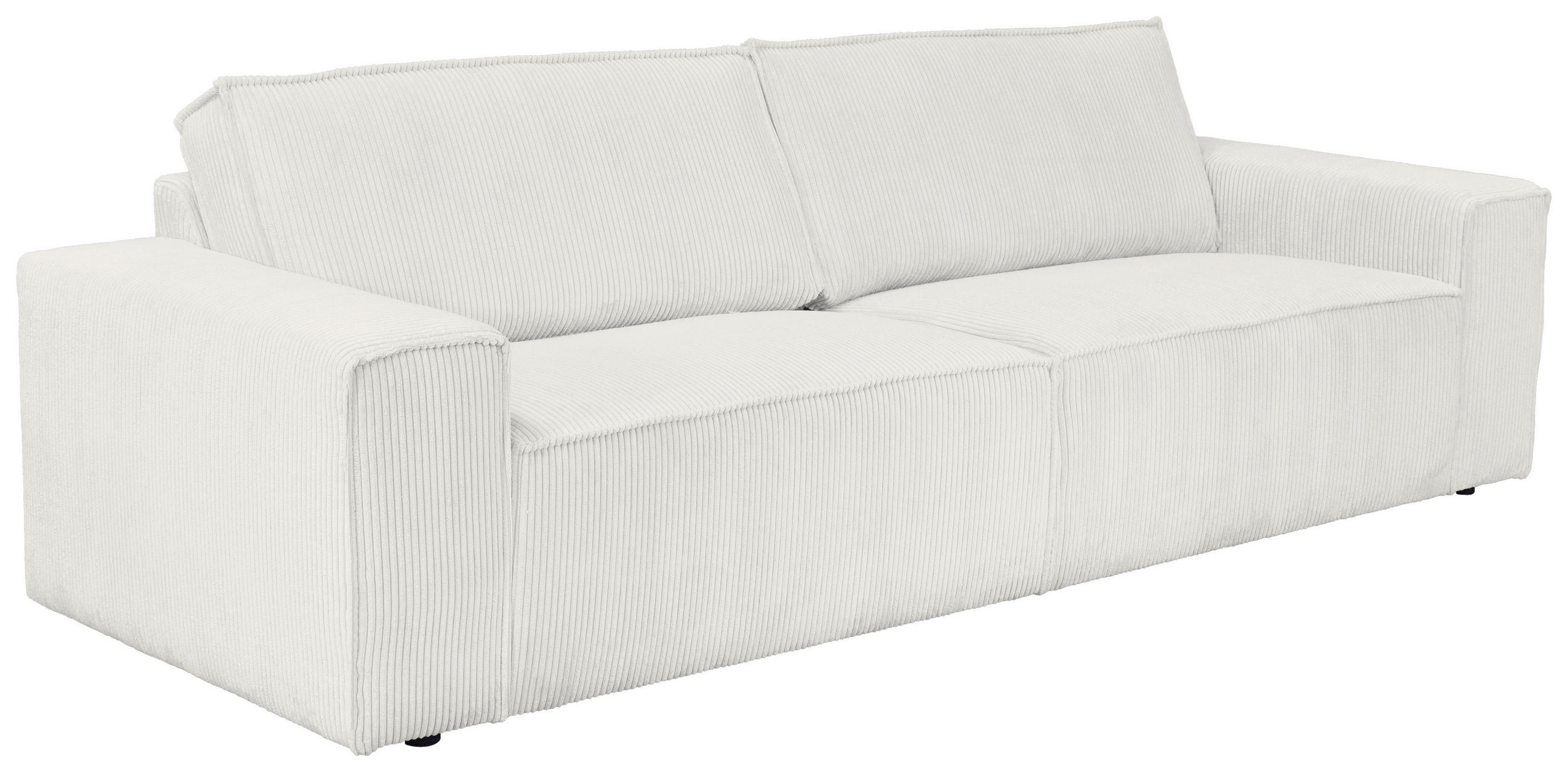 3-SITZER-SOFA Cord Creme  - Creme/Schwarz, KONVENTIONELL, Kunststoff/Textil (248/76/95cm) - Carryhome
