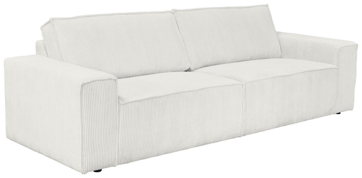 3-SITZER-SOFA Cord Creme  - Creme/Schwarz, KONVENTIONELL, Kunststoff/Textil (248/76/95cm) - Carryhome