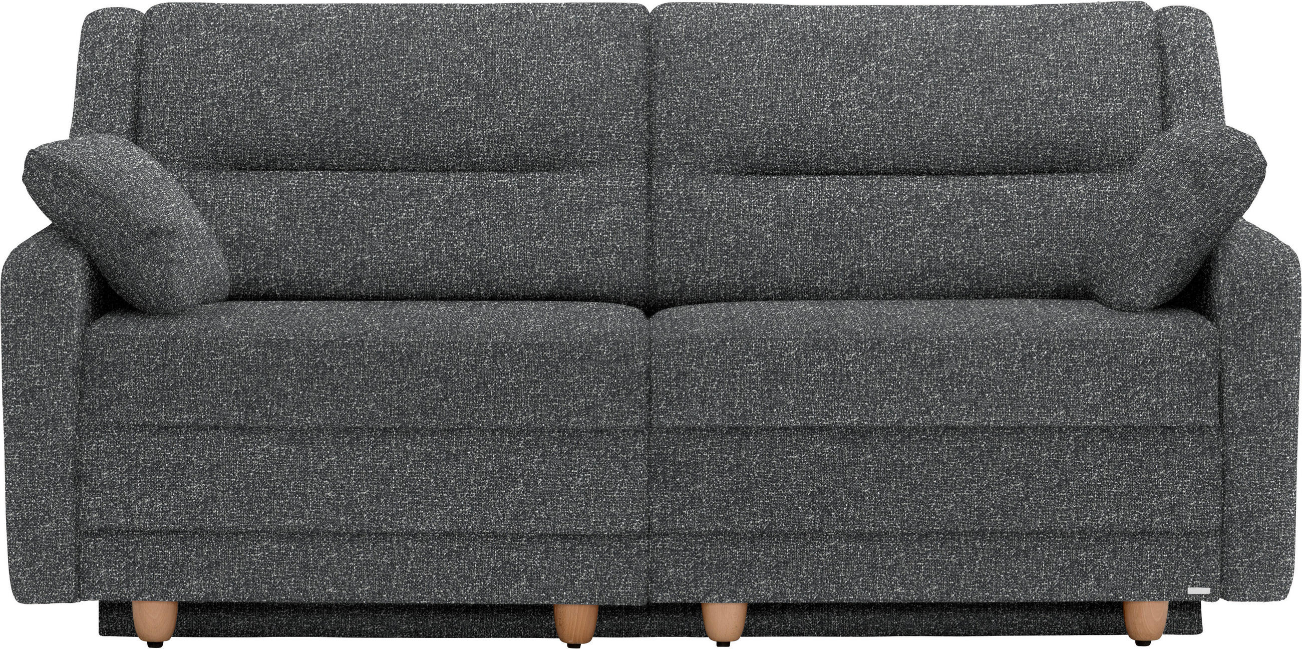 SCHLAFSOFA  in Mikrovelours Anthrazit  - Anthrazit/Buchefarben, KONVENTIONELL, Holz/Textil (184/88/91cm) - Sedda
