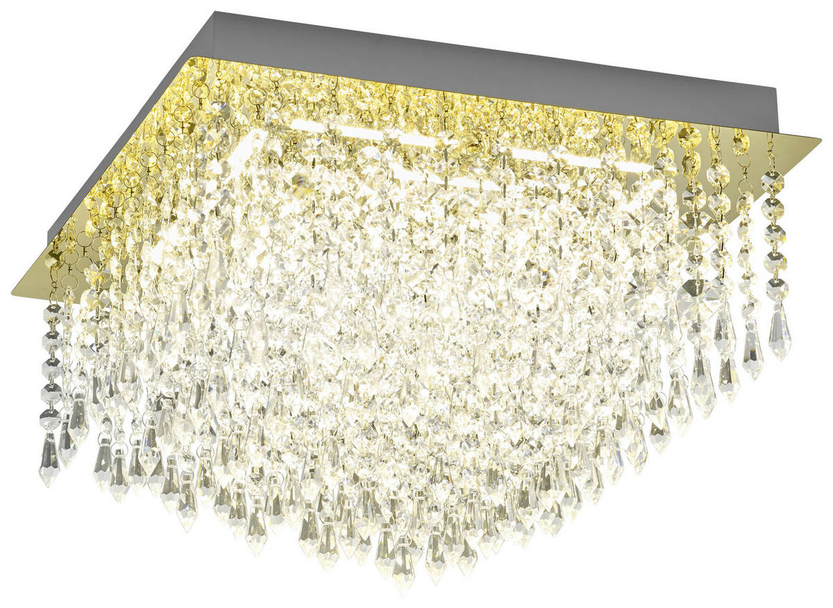 LED-DECKENLEUCHTE 40/40/30 cm   - Messingfarben, KONVENTIONELL, Metall (40/40/30cm) - Hell