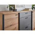 SIDEBOARD Schwarz, Eichefarben, Dunkelgrau  180/91,2/44 cm  - Eichefarben/Dunkelgrau, KONVENTIONELL, Holzwerkstoff/Kunststoff (180/91,2/44cm) - Xora