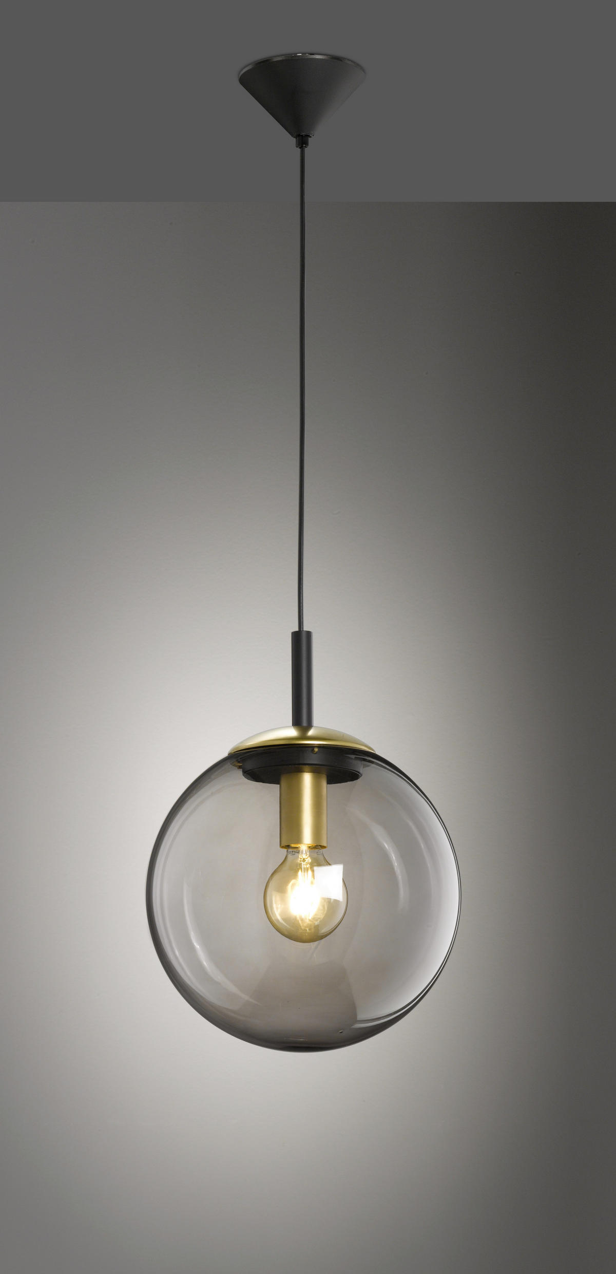 ZÁVĚSNÉ SVÍTIDLO, 30/140 cm  - černá/čiré, Design, kov/sklo (30/140cm) - Fischer & Honsel