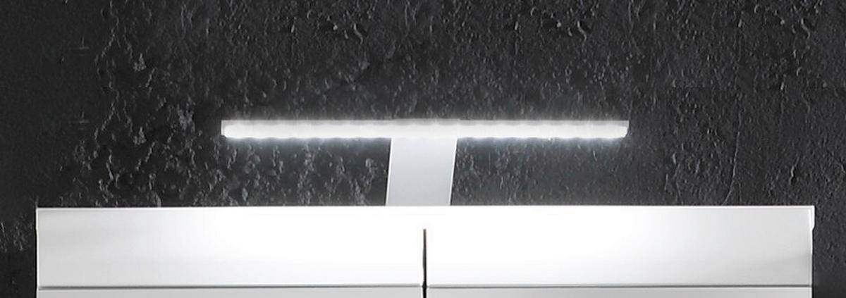 BADEZIMMER 4-teilig  in 164 cm  - Weiß Hochglanz/Silberfarben, Trend, Glas/Holzwerkstoff (164cm) - MID.YOU
