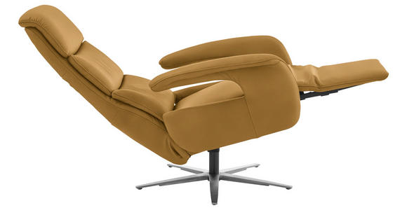 RELAXSESSEL in Leder Currygelb  - Currygelb/Edelstahlfarben, Design, Leder/Metall (76/119/86cm) - Dieter Knoll
