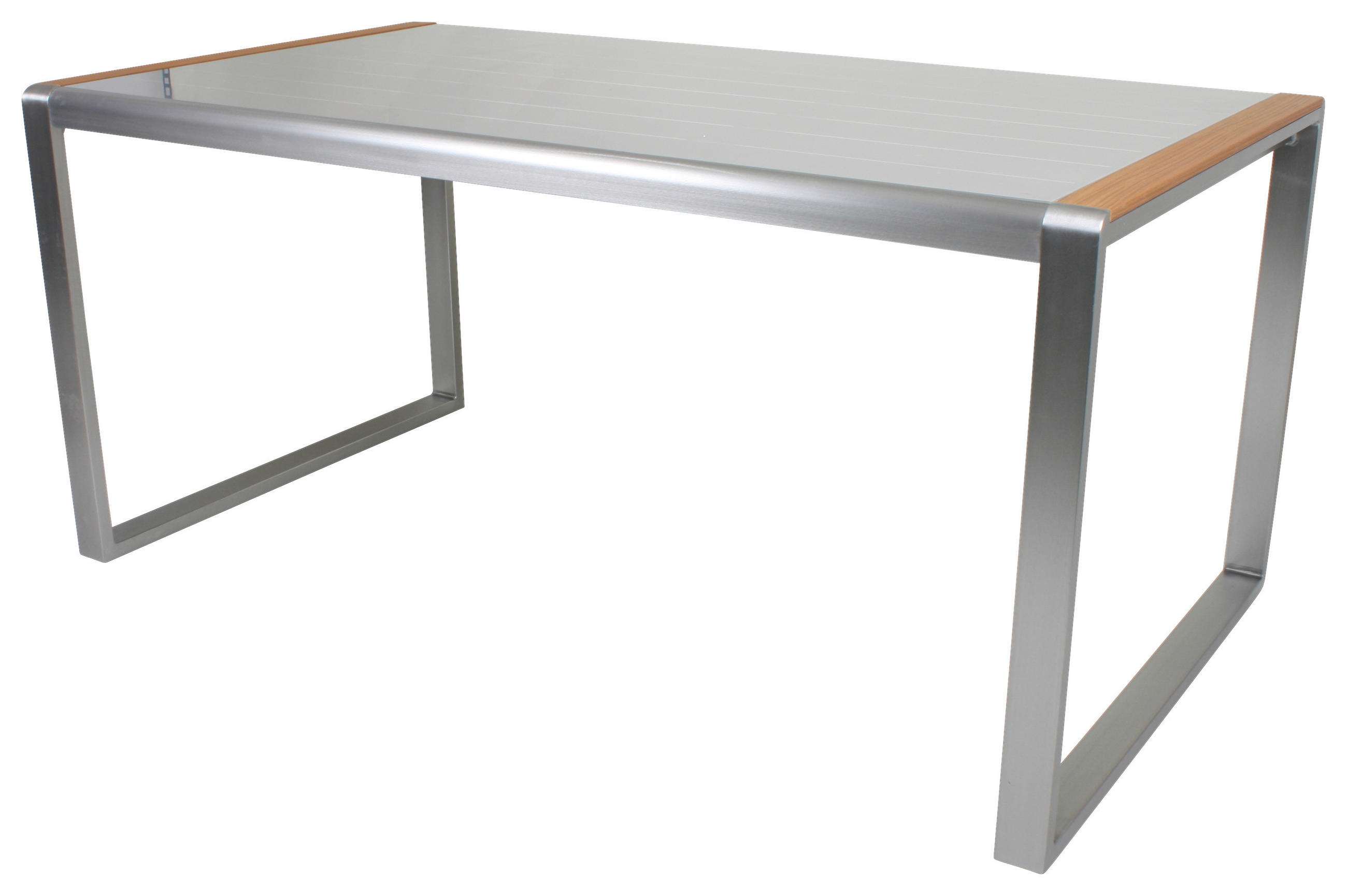 GARTENTISCH Metall, Kunststoff, Glas Grau, Hellbraun rechteckig  - Hellbraun/Grau, MODERN, Glas/Kunststoff (160/90/74cm) - Gardenson