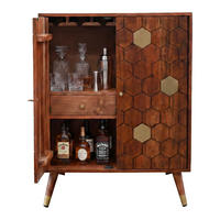BAR Akaziefarben  - Goldfarben/Akaziefarben, Design, Holz/Metall (75/46/96cm) - Livetastic