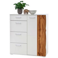 KOMMODE 102/118/44 cm  in Weiss, Eichefarben  - Chromfarben/Weiss, Modern, Holzwerkstoff/Kunststoff (102/118/44cm) - Xora