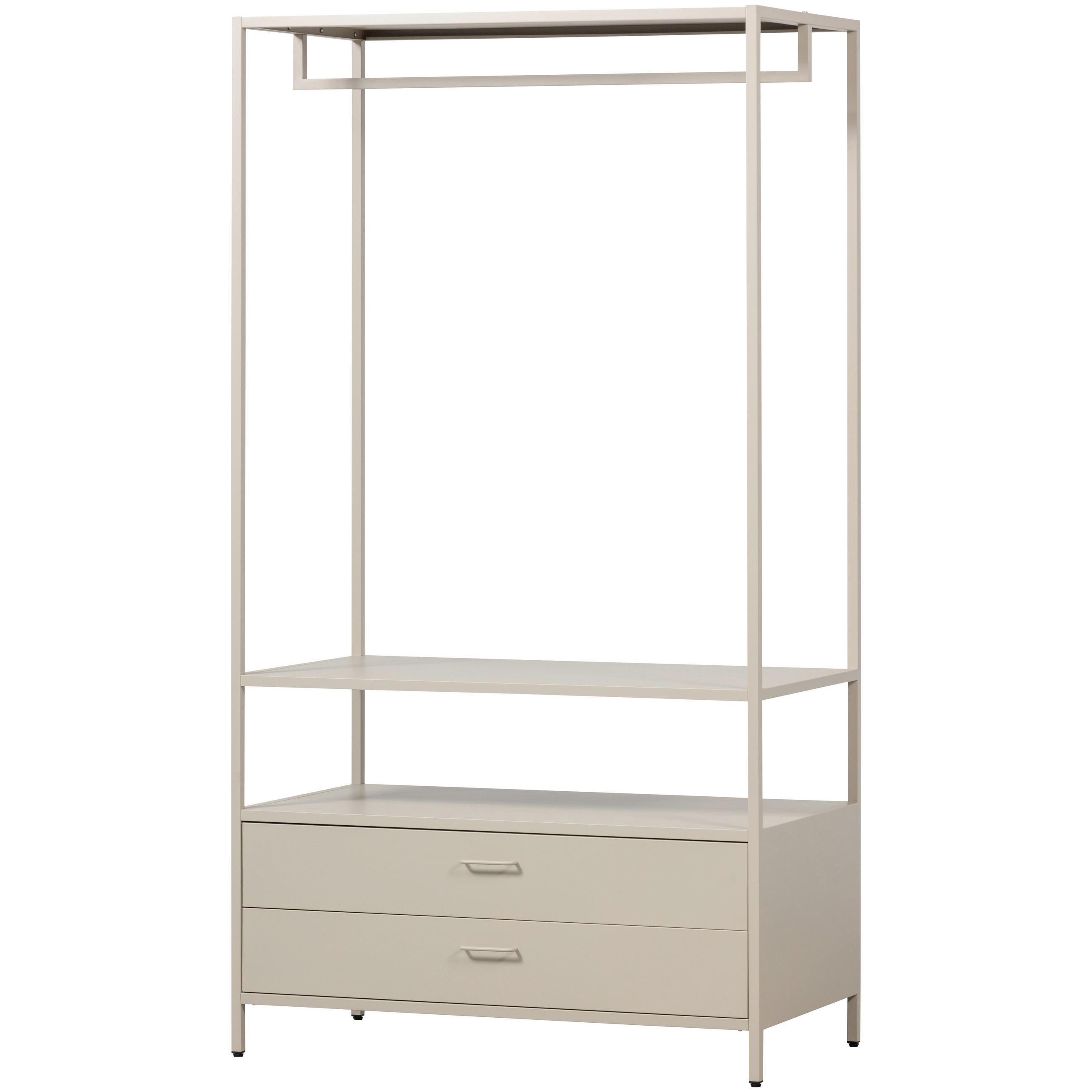 OFFENER KLEIDERSCHRANK 100/185/54 cm  in Sandfarben  - Sandfarben, Basics, Metall (100/185/54cm) - MID.YOU