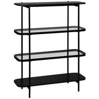 REGAL  90/120/34 cm Grau, Schwarz  - Schwarz/Grau, Trend, Glas/Holzwerkstoff (90/120/34cm) - Xora