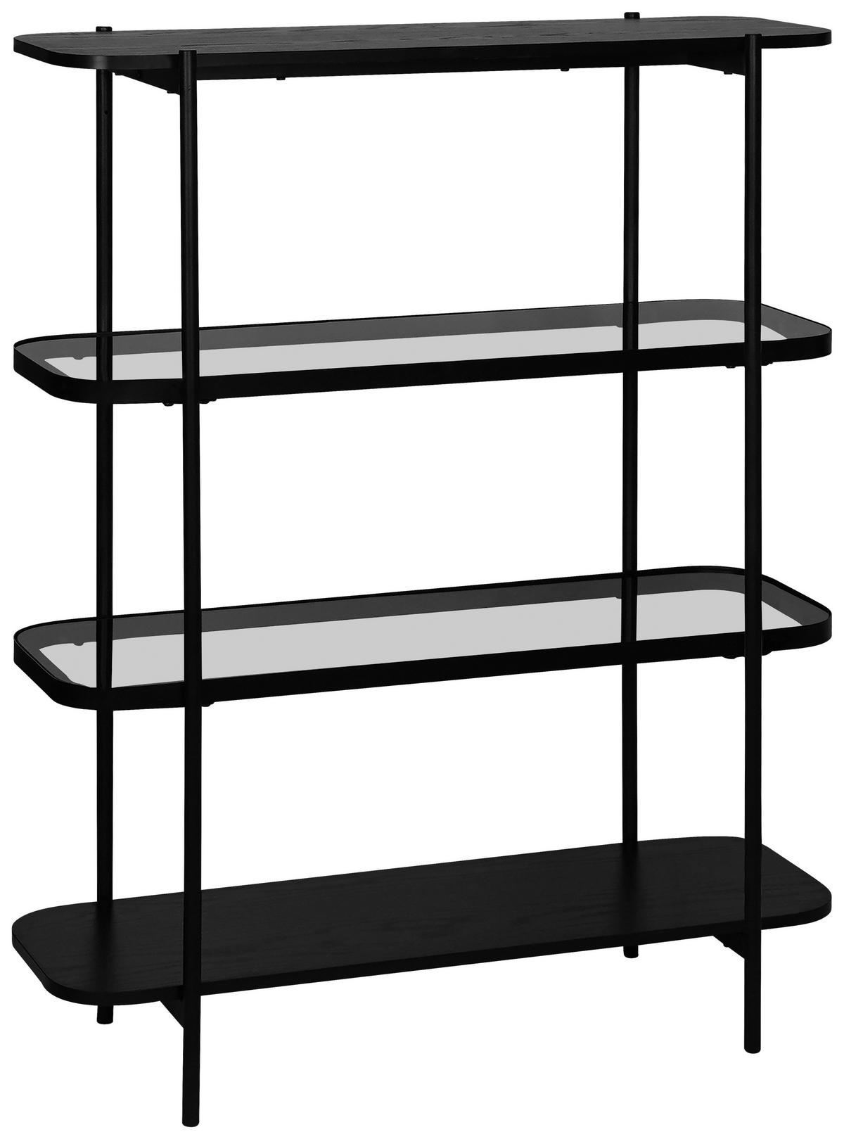 REGAL  90/120/34 cm Grau, Schwarz  - Schwarz/Grau, Trend, Glas/Holzwerkstoff (90/120/34cm) - Xora