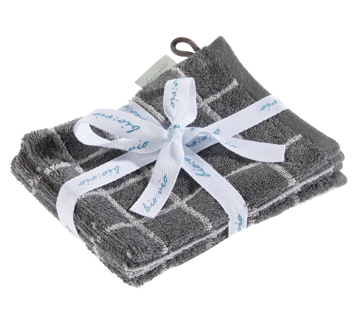 WASCHHANDSCHUHSET CHAMP Anthrazit, Silberfarben 4-teilig  - Anthrazit/Silberfarben, Natur, Textil (16/21cm) - Bio:Vio