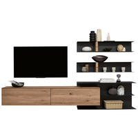 WOHNWAND  in Anthrazit, Eichefarben 339/170/39 cm  - Eichefarben/Anthrazit, Natur, Holz/Metall (339/170/39cm) - Valnatura