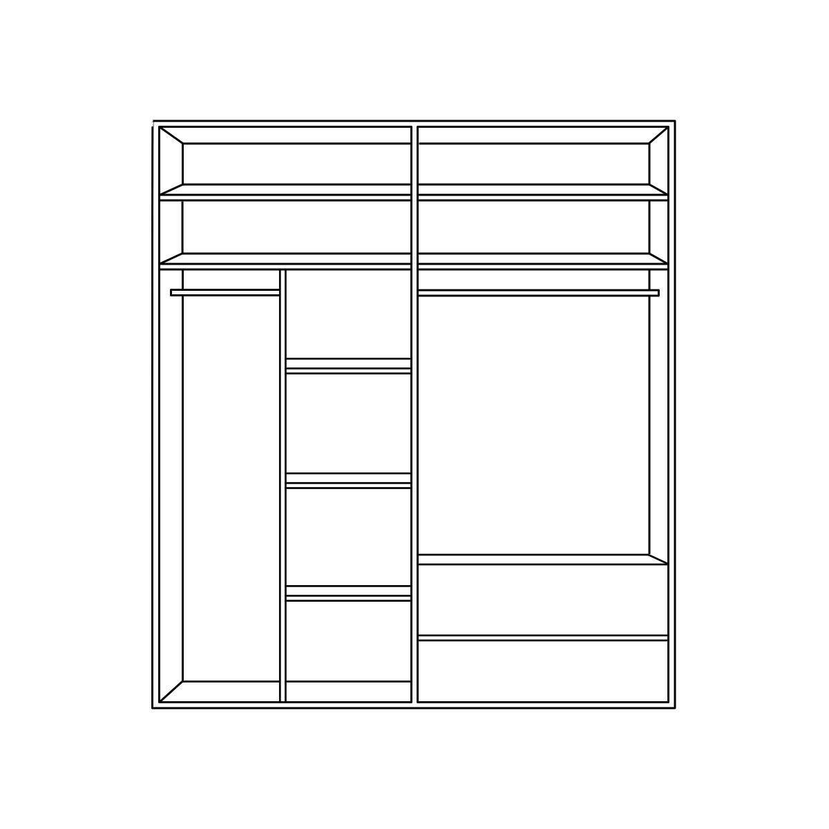 SCHWEBETÜRENSCHRANK in Schwarz  - Schwarz, Konventionell, Holzwerkstoff/Metall (162/223/68cm) - Novel