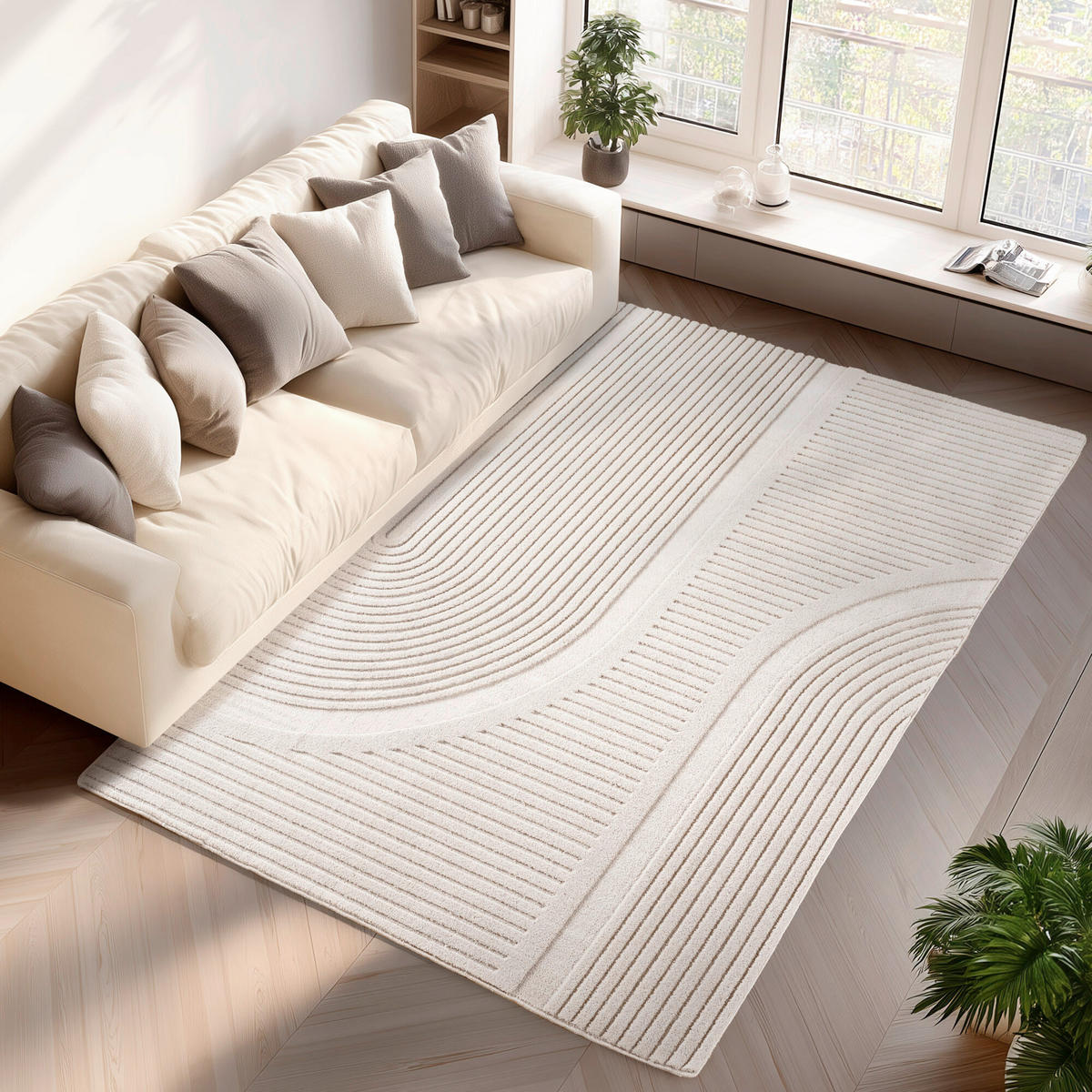 FLACHWEBETEPPICH 120/170 cm Pompei Creme  - Creme, KONVENTIONELL, Textil (120/170cm) - Novel