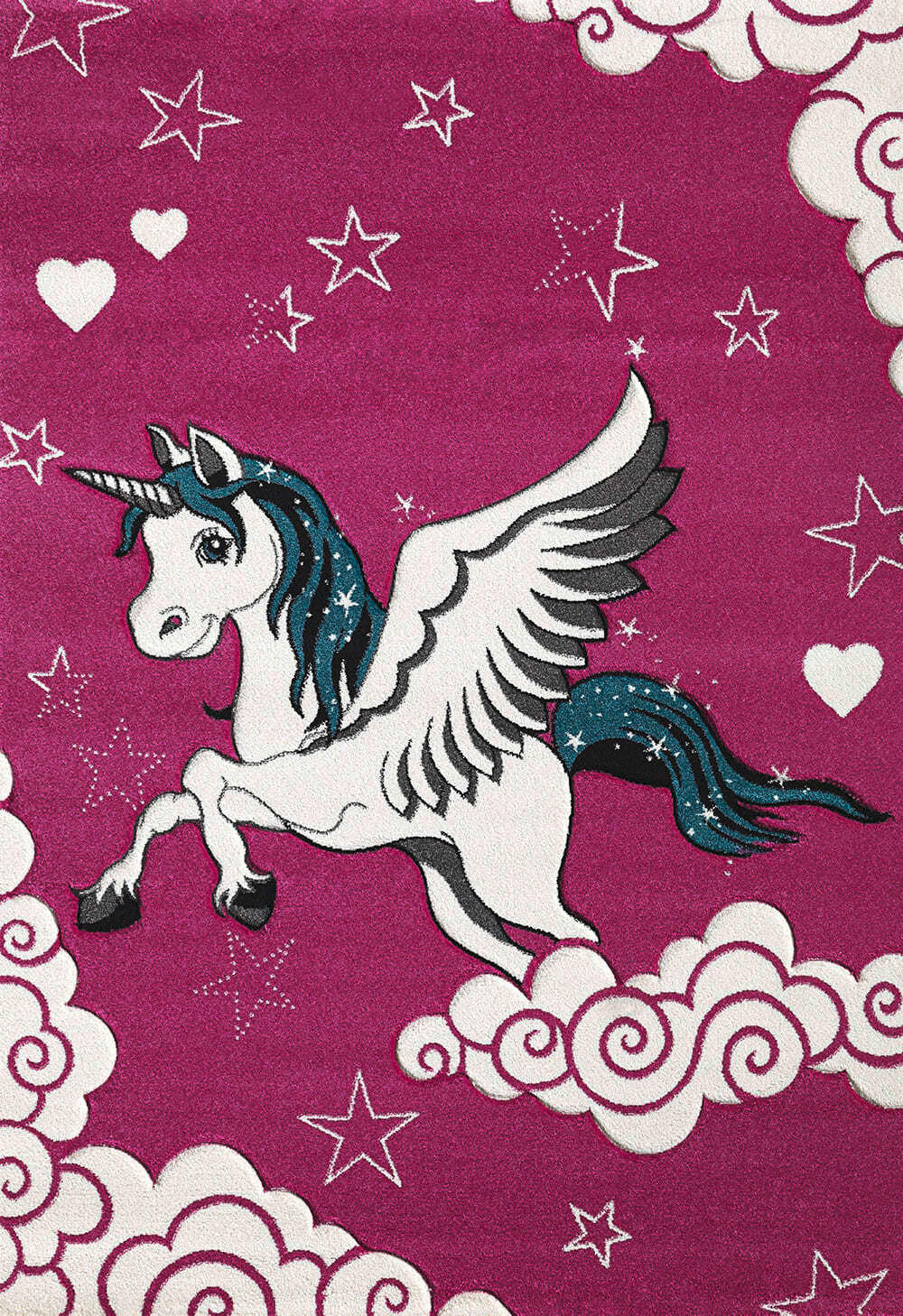KINDERTEPPICH 80/150 cm Diamond kids  - Beere, KONVENTIONELL, Textil (80/150cm)
