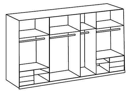SCHWEBETÜRENSCHRANK  in Weiß  - Chromfarben/Weiß, Basics, Holzwerkstoff/Metall (350/216/65cm) - MID.YOU