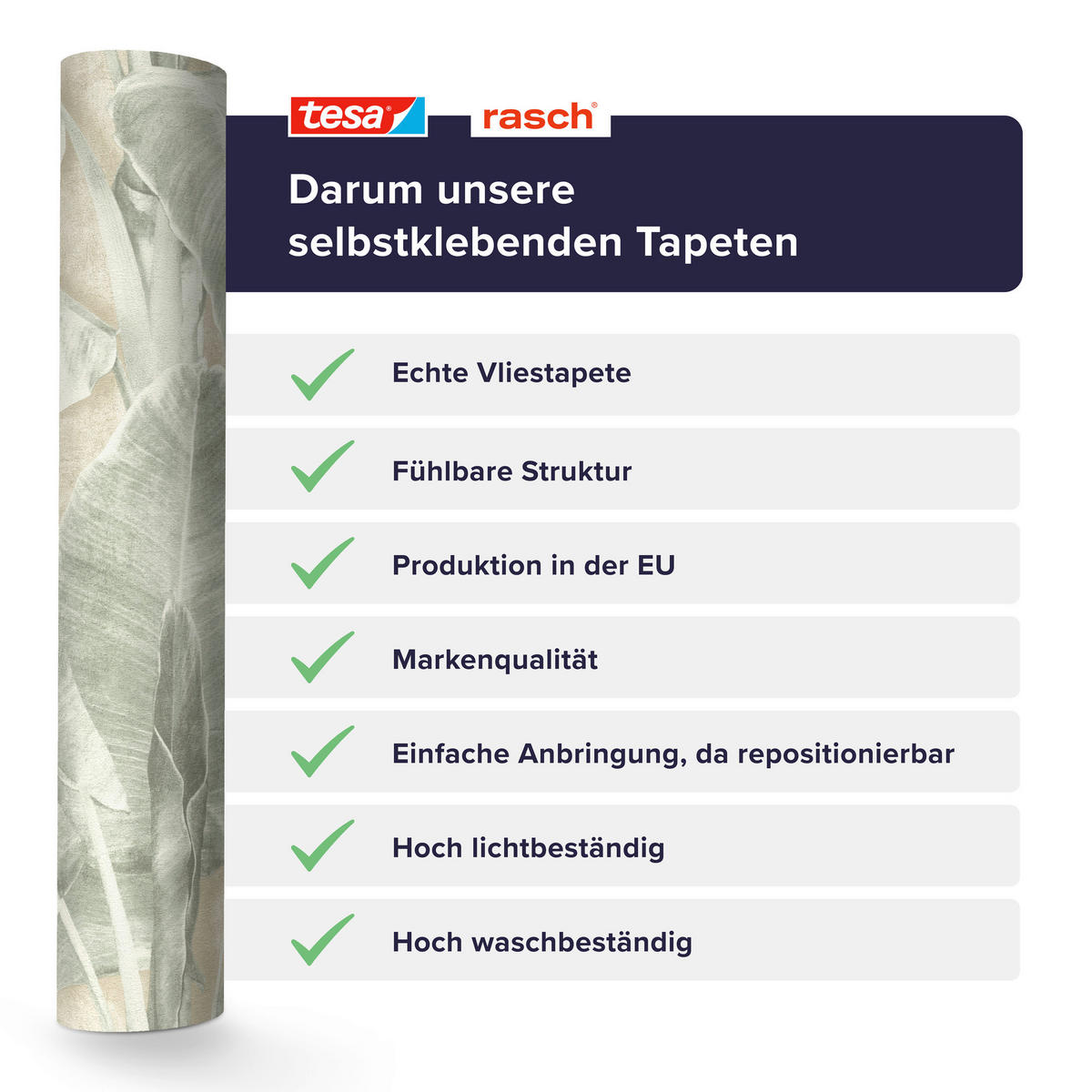 TAPETE - Grün, Natur, Textil (600/53cm) - Tesa