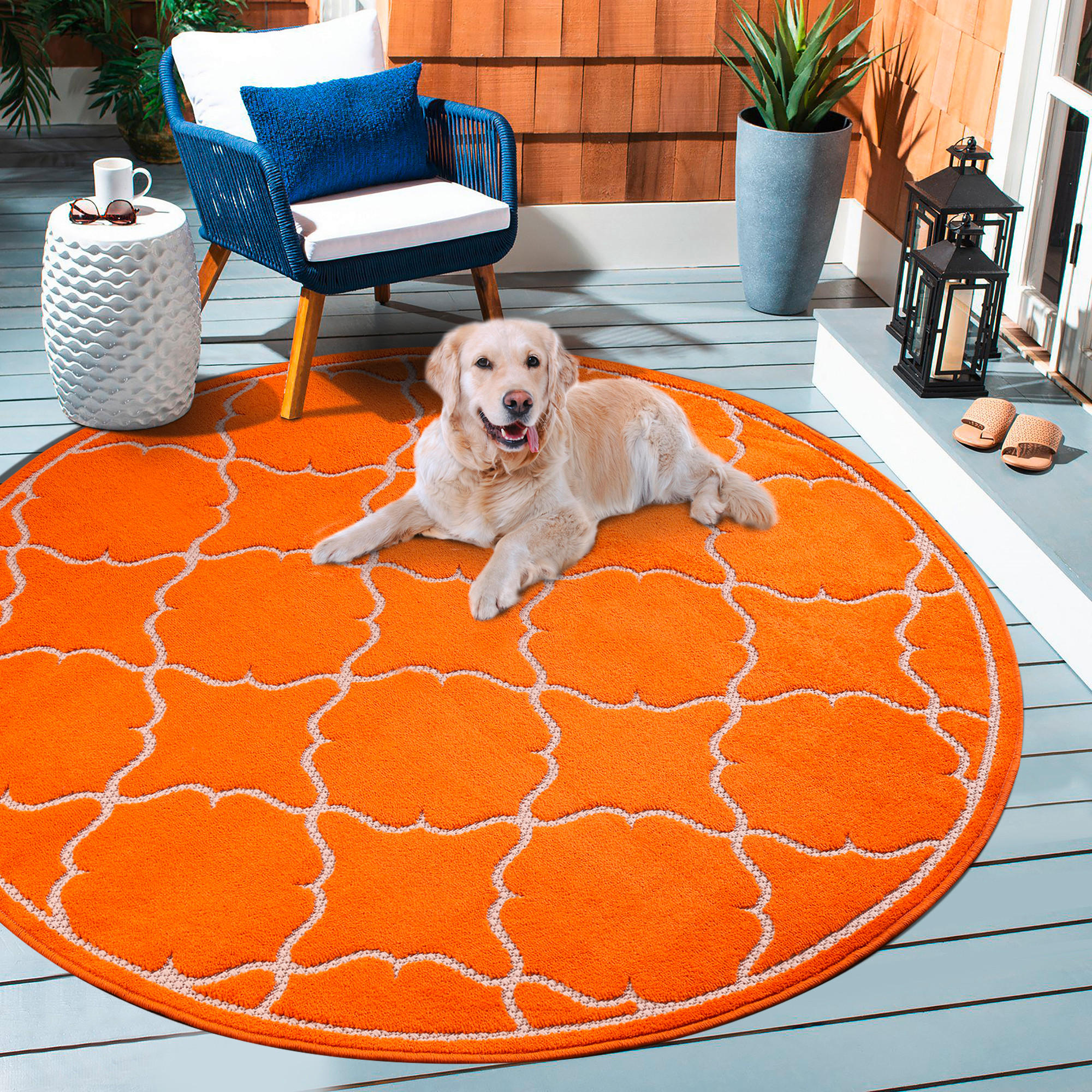 OUTDOORTEPPICH 120 cm Berlin Orange - Orange, LIFESTYLE, Kunststoff/Textil (120cm)
