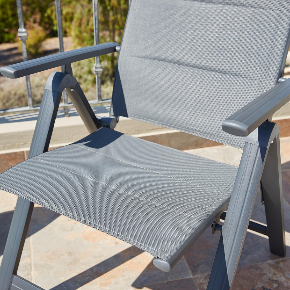 GARTENSESSEL Metall, Textil Anthrazit, Dunkelgrau  - Dunkelgrau/Anthrazit, KONVENTIONELL, Textil/Metall (59/112/68cm)
