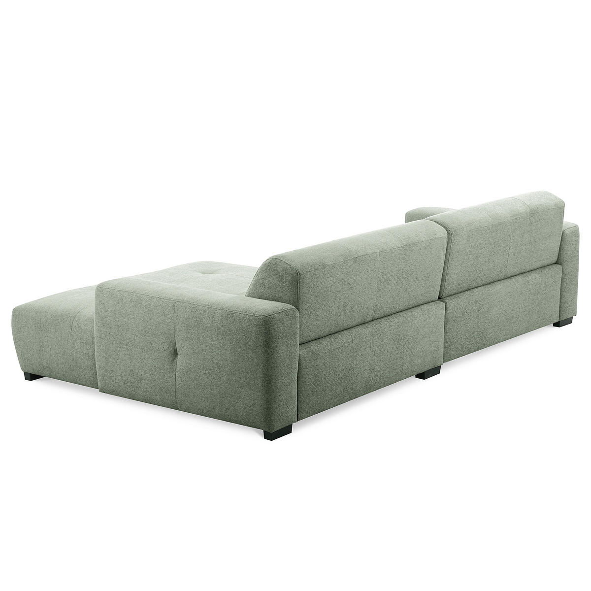 ECKSOFA AUSTIN Salbeigrün Flachgewebe Sitztiefenverstellung  - Salbeigrün/Schwarz, Design, Kunststoff/Textil (286/169cm) - Livetastic