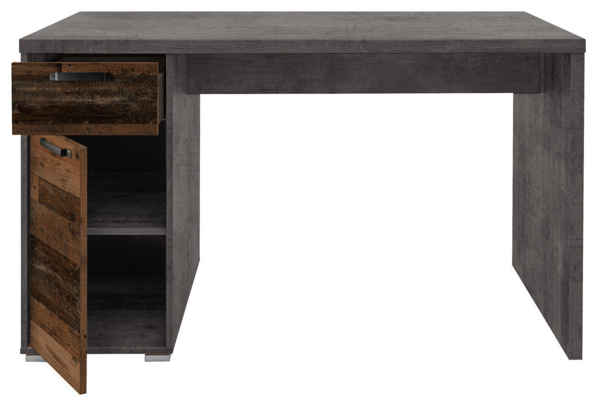 SCHREIBTISCH 130/70/71,2 cm  in Braun, Grau  - Graphitfarben/Braun, Trend, Holzwerkstoff/Kunststoff (130/70/71,2cm) - Ti'me