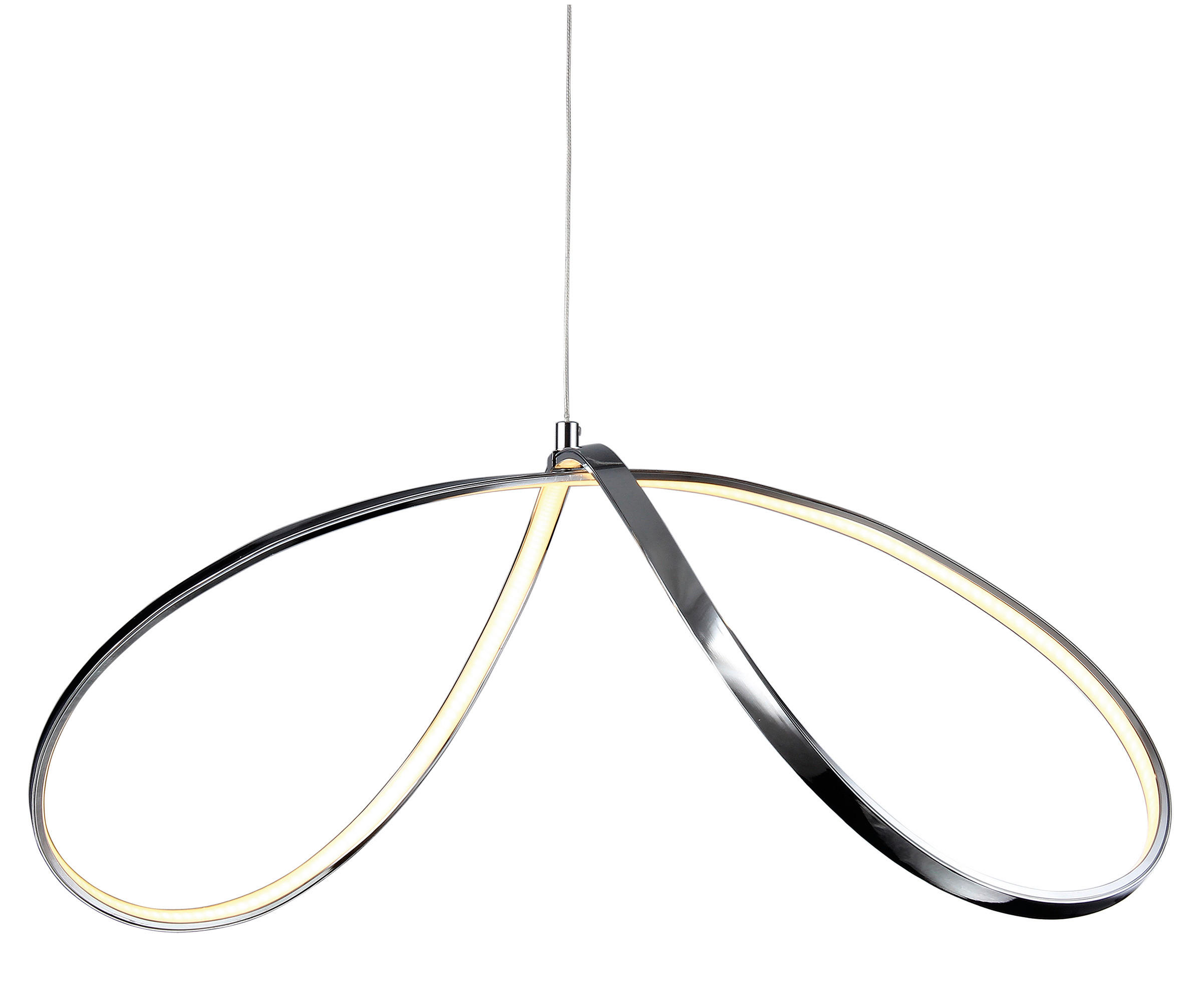 LED-HÄNGELEUCHTE LOOP LINE  - Chromfarben, Design, Metall (72/32cm) - Näve