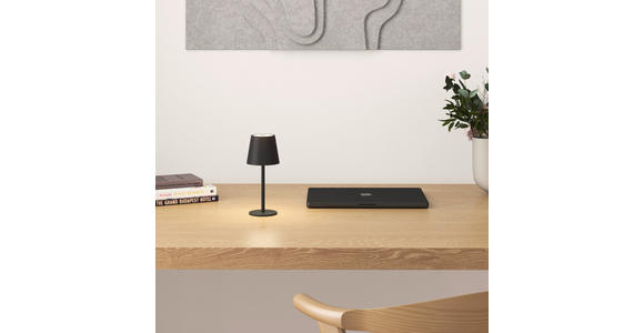 AKKU-TISCHLEUCHTE Jubidubiläum 8,6/20,3 cm  - Schwarz, Basics, Kunststoff/Metall (8,6/20,3cm) - Novel